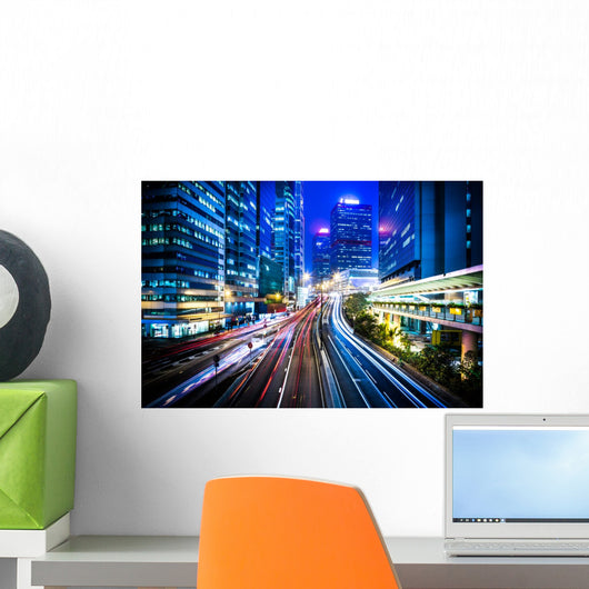 Hong Kong city night scenes Wall Mural