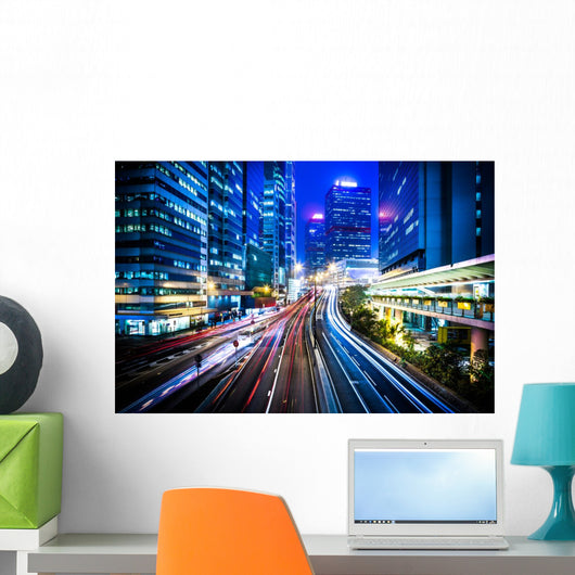 Hong Kong city night scenes Wall Mural