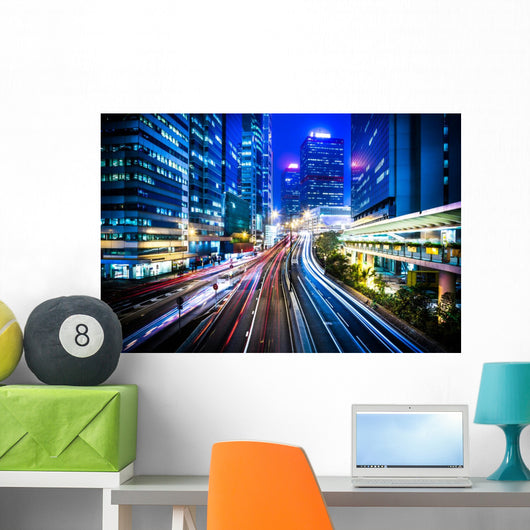 Hong Kong city night scenes Wall Mural