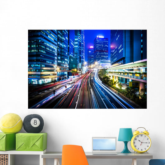 Hong Kong city night scenes Wall Mural