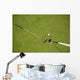 Golf club and golf ball on the putting green beside flag Wall Mural