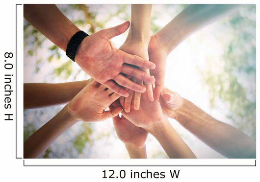 Hands of young people close up on sunny nature background Wall Mural