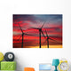 Wind generator turbines in sky Wall Mural