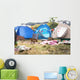 Empty campsite at music festival Wall Mural