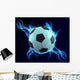 soccer ball spark with blue thunder Wall Mural