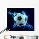 soccer ball spark with blue thunder Wall Mural