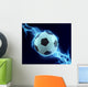 soccer ball spark with blue thunder Wall Mural
