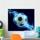 soccer ball spark with blue thunder Wall Mural