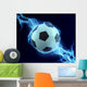 soccer ball spark with blue thunder Wall Mural