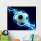 soccer ball spark with blue thunder Wall Mural