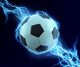 Soccer Ball Spark With Blue Thunder Wall Decal