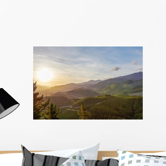 Green hills of Canterbury near Hanmer Springs, New Zealand Wall Mural