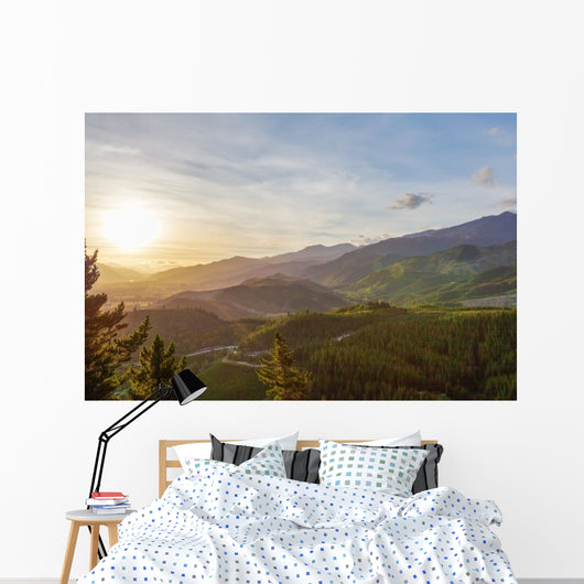 Green hills of Canterbury near Hanmer Springs, New Zealand Wall Mural