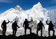Mount Everest From Kala Patthar And Silhouette Of Men Wall Decal