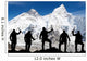 Mount Everest from Kala Patthar and silhouette of men Wall Mural