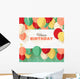 Happy Birthday greeting card in a flat style Wall Mural