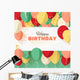 Happy Birthday greeting card in a flat style Wall Mural