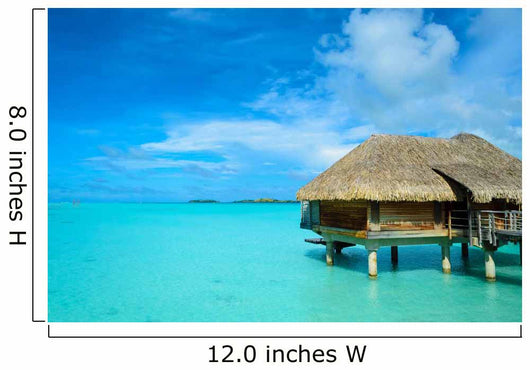 Luxury thatched roof honeymoon bungalow Wall Mural