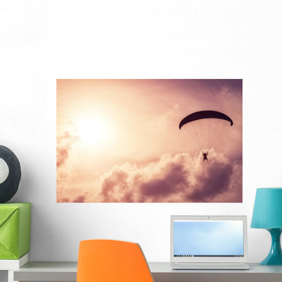 Paraglider Wall Decal shown on a wall