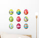 Colorful Easter Eggs Wall Decal Sticker Set