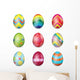 Colorful Easter Eggs Wall Decal Sticker Set
