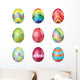 Colorful Easter Eggs Wall Decal Sticker Set