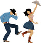 Country Western Dancers Wall Decal
