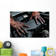 dirty, mechanic, hands, human, reparing, work Wall Mural
