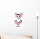 Watercolor Gray Mouse Ballerina Wall Decal