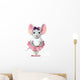 Watercolor Gray Mouse Ballerina Wall Decal