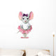 Watercolor Gray Mouse Ballerina Wall Decal