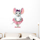 Watercolor Gray Mouse Ballerina Wall Decal