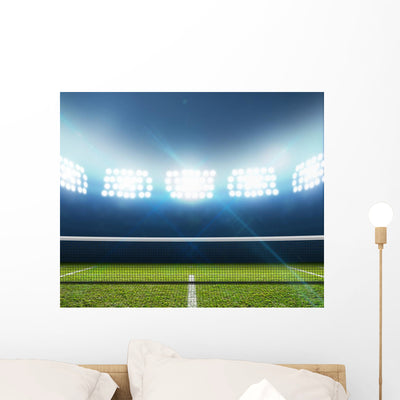 Stadium And Tennis Court Wall Decal shown on a wall
