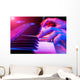 hands of musician playing keyboard Wall Mural