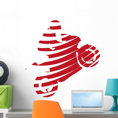 Moto Rider Celebrates Victory Wall Decal shown on a wall