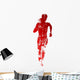 Abstract red running woman silhouette Wall Decal