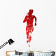 Abstract red running woman silhouette Wall Decal