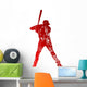 Grungy baseball player Wall Decal