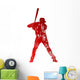 Grungy baseball player Wall Decal