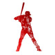 Grungy Baseball Player Wall Decal