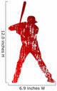 Grungy baseball player Wall Decal