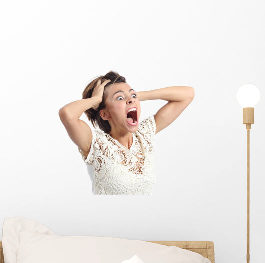 crazy crying woman Wall Decal