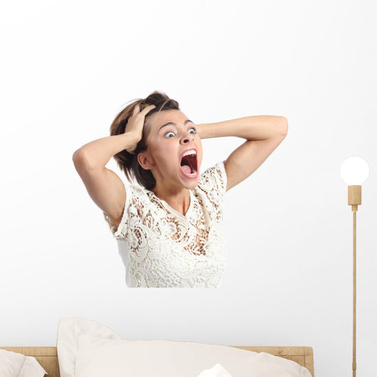 crazy crying woman Wall Decal