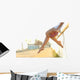 Woman legs silhouette with heels hanging of her hands Wall Mural