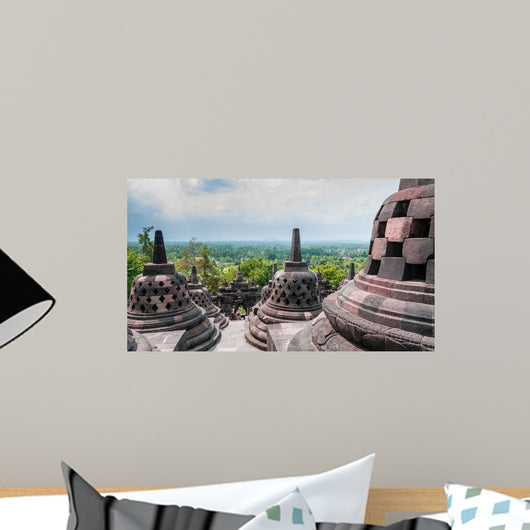 Stupas on the top of Borobudur Wall Mural