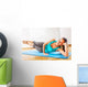 teacher making fitness exercises with passion Wall Mural