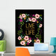Thankful flower wreath Wall Mural