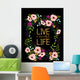 Thankful flower wreath Wall Mural