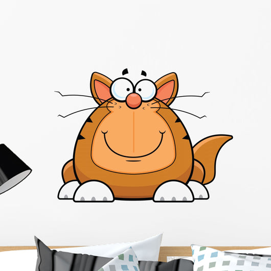 Cartoon Funny Cat Happy Wall Decal