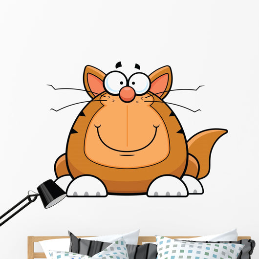 Cartoon Funny Cat Happy Wall Decal
